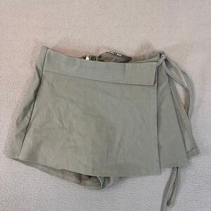 Urban Outfitters l Silence & Noise Womens Sz XS Skort Wrap Front Green Skirt Mil